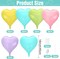 10-Piece Pastel Rainbow Heart Balloons – 18-Inch Foil Heart Balloons in Pink, Blue, Yellow, Green, and Purple for Valentine’s Day, Engagements, Birthdays, Baby Showers, and Weddings